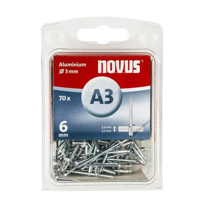 Novus blindklinknagel A3 X 6mm alu SB (70 stuks)