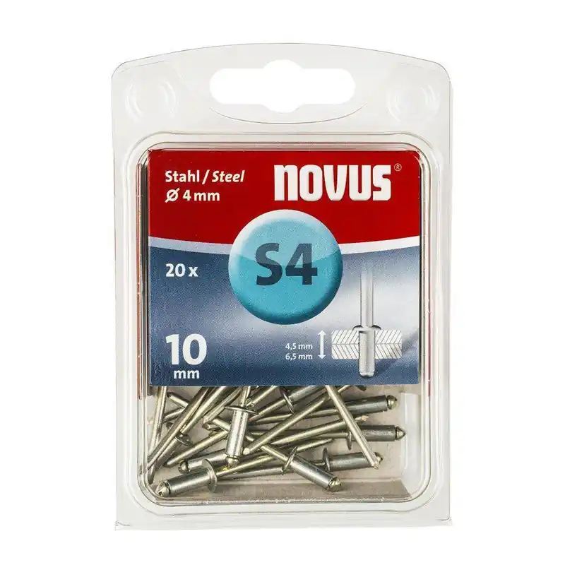 Novus blindklinknagel S4 X 10mm staal S4 (20 stuks)
