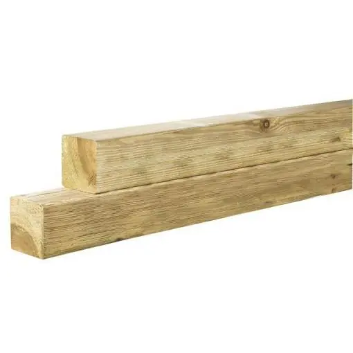 Grenen geschaafde paal 6,8x6,8x240 cm. zonder diamantkop groen geïmpregneerd