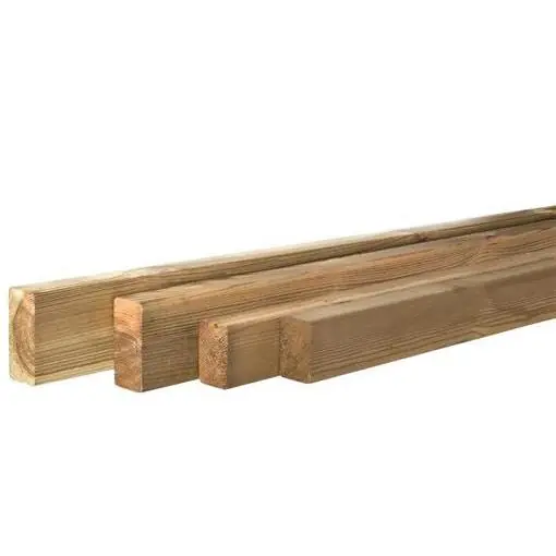 Grenen geschaafde regel 3,4x4,5x180 cm. groen geïmpregneerd