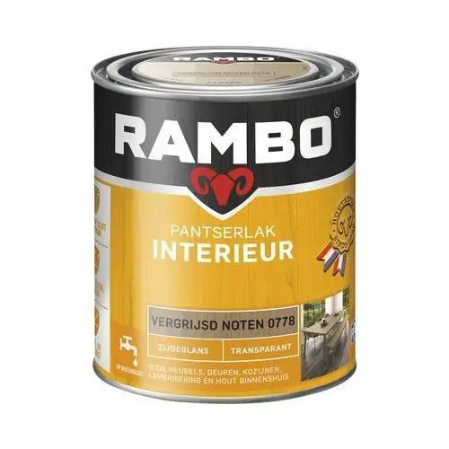 Rambo pantserlak interieur transparant zg vergr.noten 0778 750 ml.