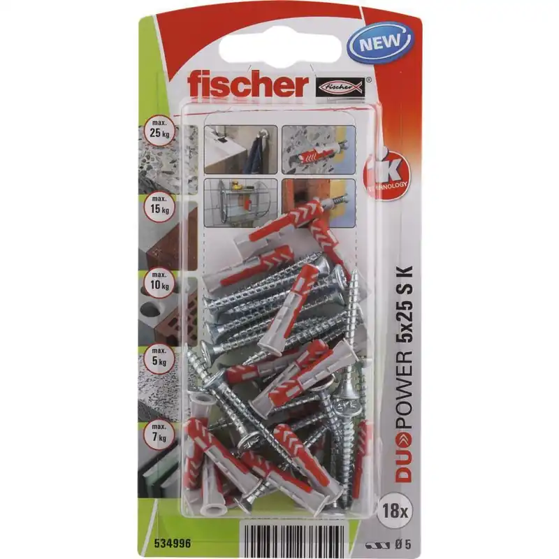 Fischer DUOPOWER 5x25 met schroef