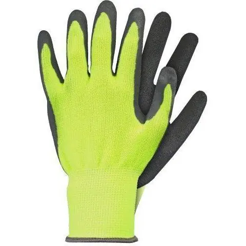 Talen Tools werkhandschoen latex geel maat S