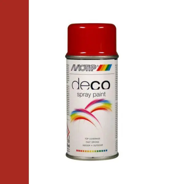 MoTip Deco spuitbus hoogglans RAL3000 vuurrood 150ml