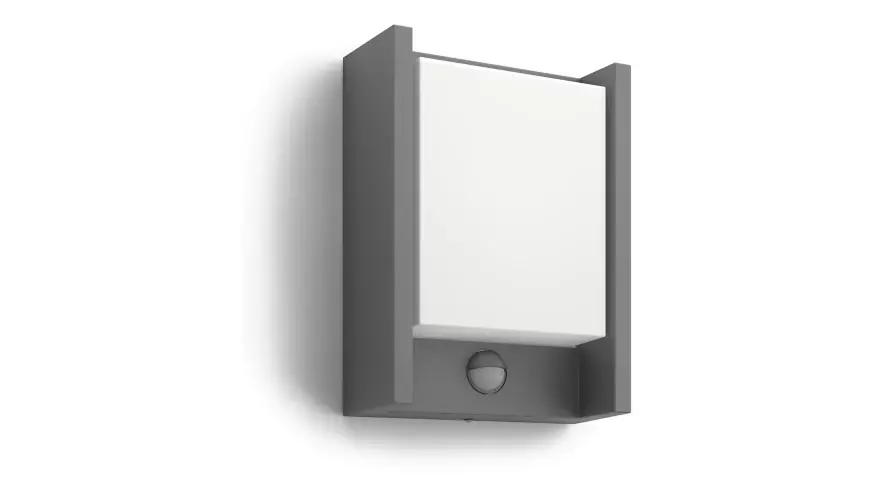 Philips wandlamp Arbour buiten antraciet 6W met bewegingssensor