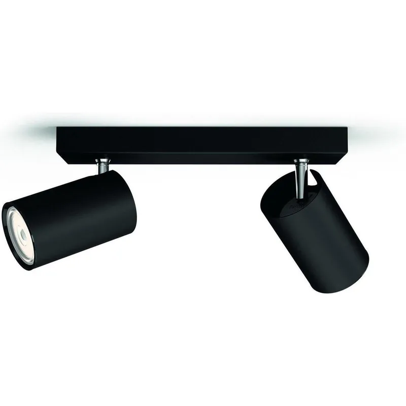 Opbouwspot Philips Kosipo zwart 2xnw 230V