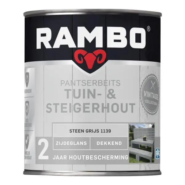 Rambo pantserbeits tuin&steigerhout zg dekkend s.grijs 1139 750 ml.
