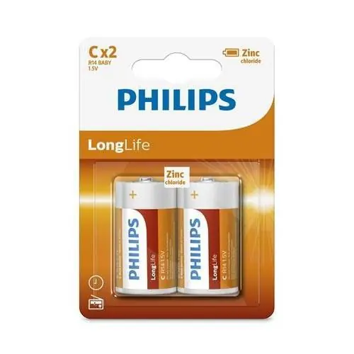 Philips Longlife Zinc C R14 (2 stuks)