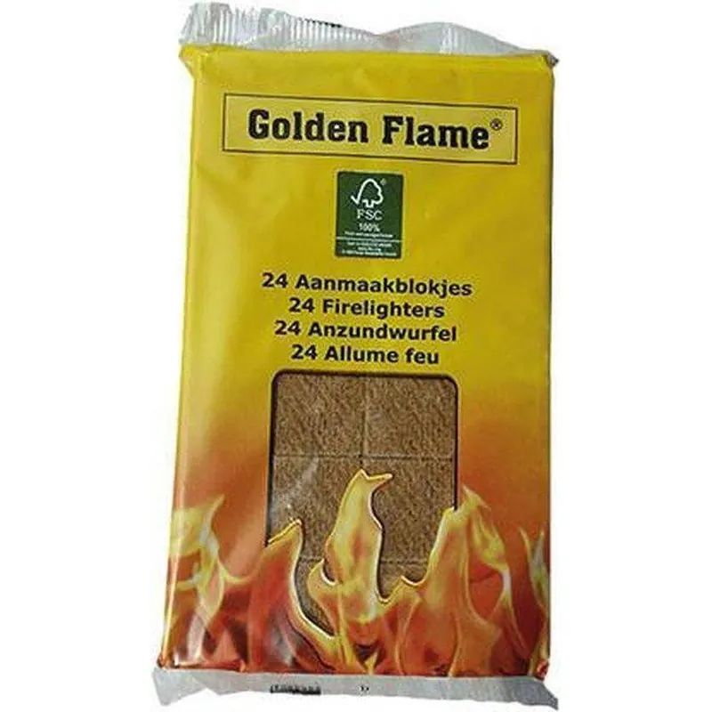 Golden Flame aanmaakblokjes bruin (24 stuks)