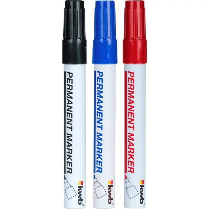 KWB markeerstiften fijn zwart/blauw/rood