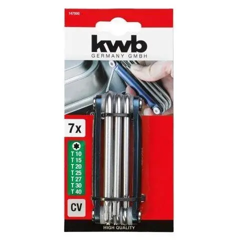 KWB T-VORM 6-KANT SLEUTEL SET 7-DEL.