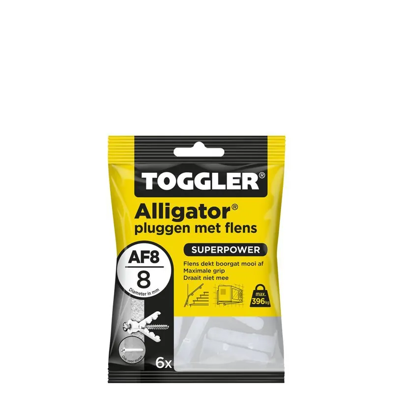 Toggler Alligator plug met flens AF8 (6 st.)