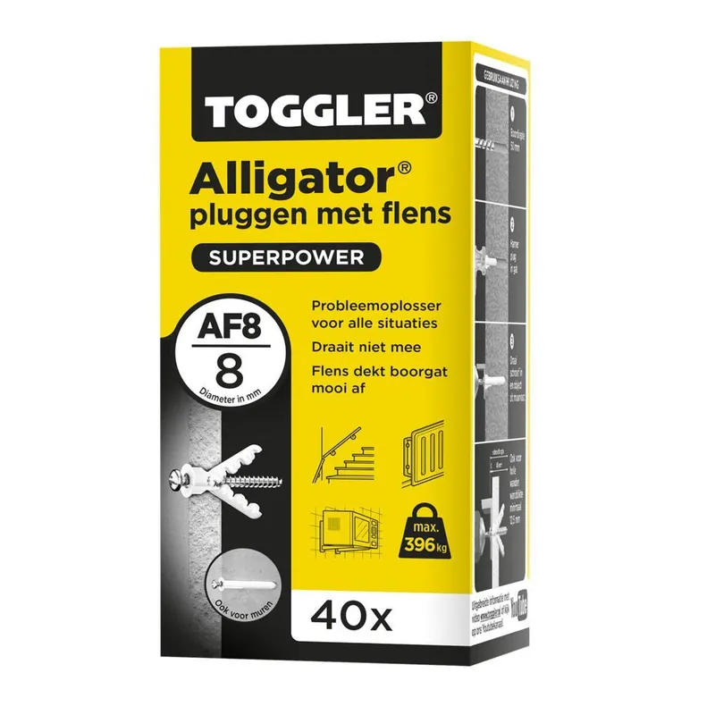 Toggler Alligator plug met flens AF8 (40 st.)