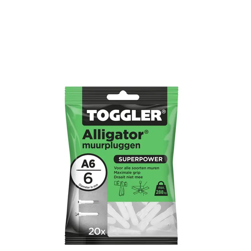 Toggler Alligator plug zonder flens A6 (20 st.)