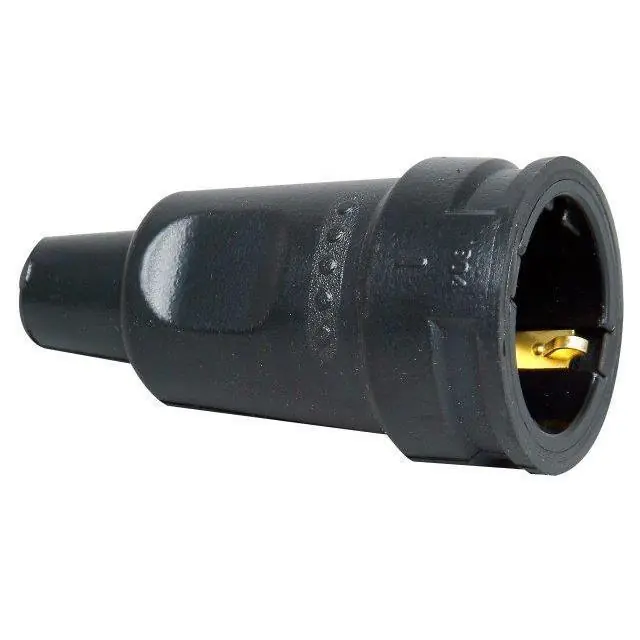 Contrastekker rubber met knikbevestiging zwart