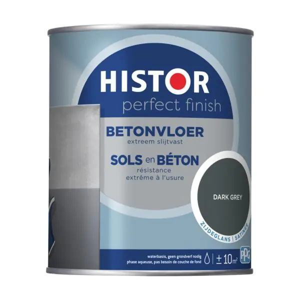Histor Perfect Finish betonvloer zijdeglans donkergrijs 750ml