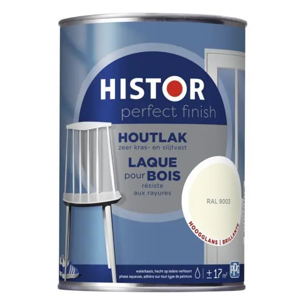 Histor Perfect Finish Houtlak RAL 9003 Hoogglans 1,25 liter
