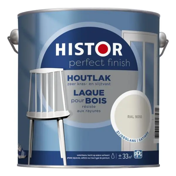 Histor Perfect Finish Houtlak RAL 9010 Zijdeglans 2,5 liter