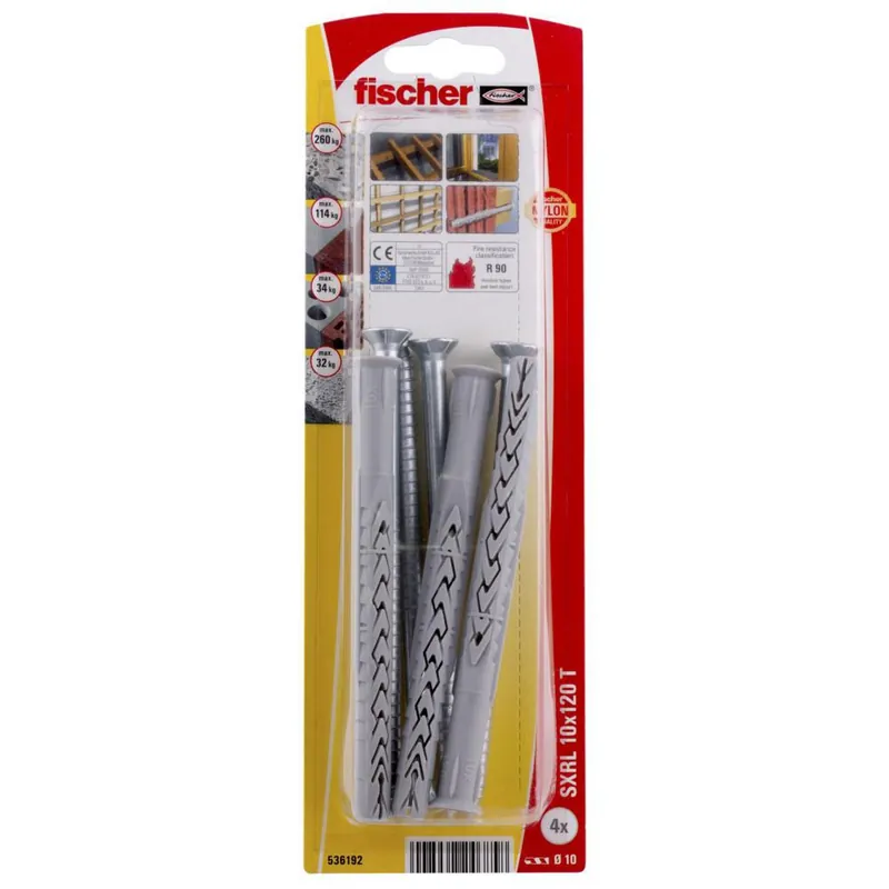 fischer constructieplug SXRL 10x120 T verzonken kop