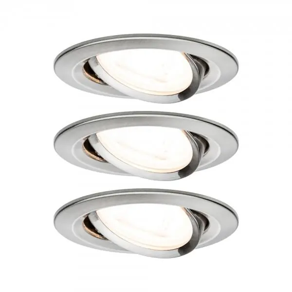 Paulmann EBL set Nova rond zwenkb LED 3-stapdim 3x6,5W 230V GU10 51mm IJzer geb/Alu