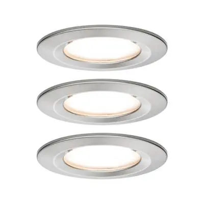 Paulmann EBL set Nova Coin 3-stapdim rond stijf LED 3x6,5W 2700K 230V IJzer geb/Alu