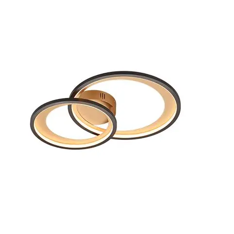 Trio plafonniere Granada 2-rings mat zwart