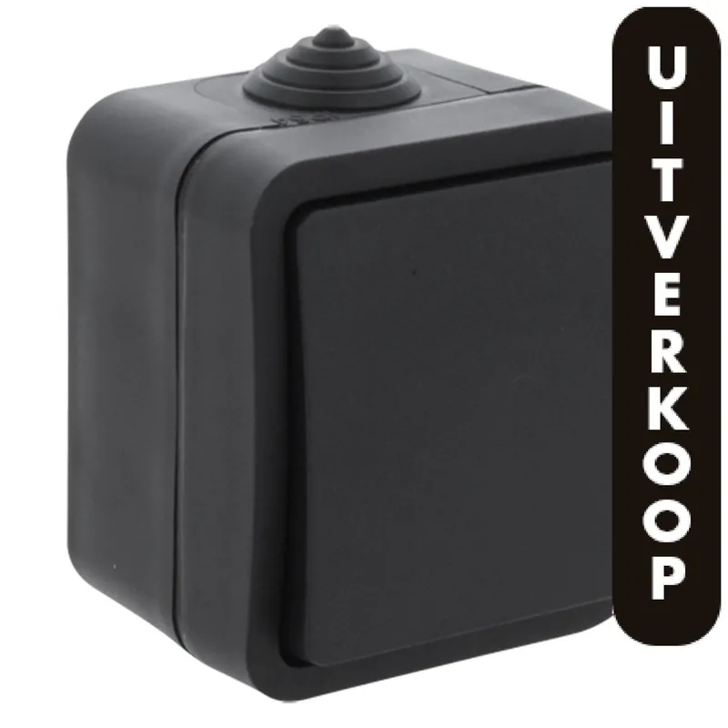 502502_Q-Link schakelaar opbouw, wissel, spatwaterdicht IP54 zwart