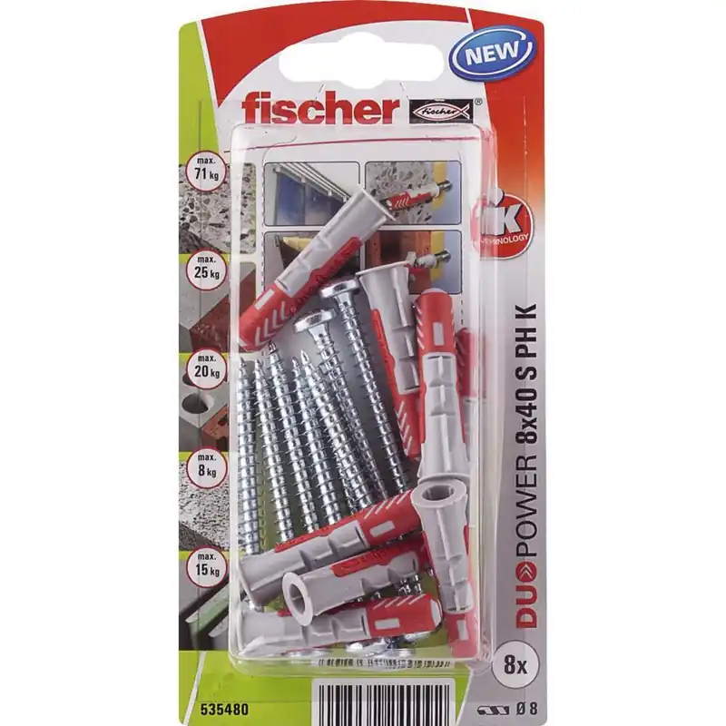 Fischer DUOPOWER 8x40 met bolkopschroef