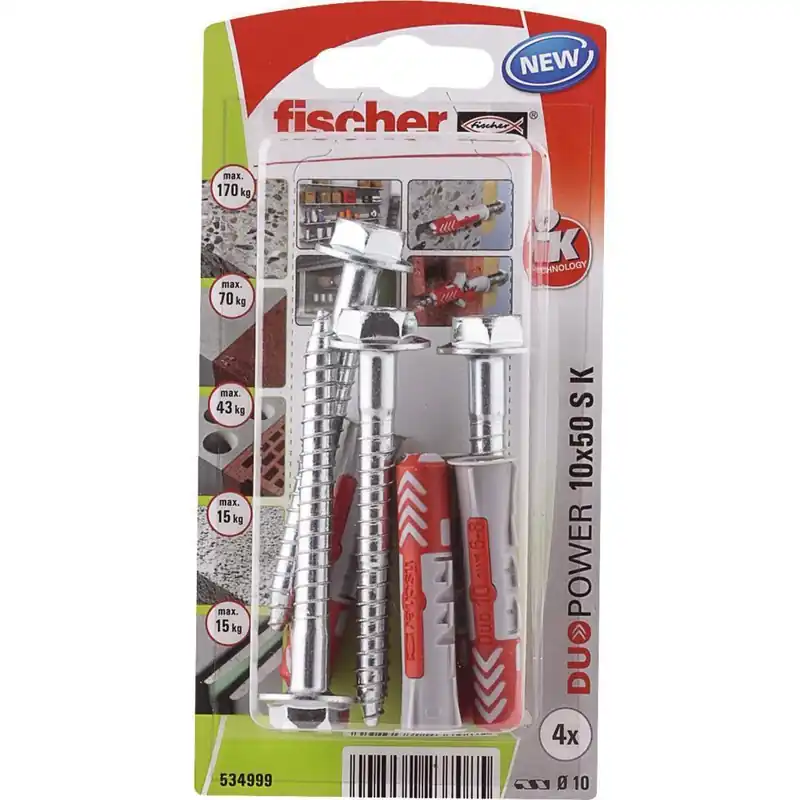 Fischer DuoPower Plug met Zeskantschroef
