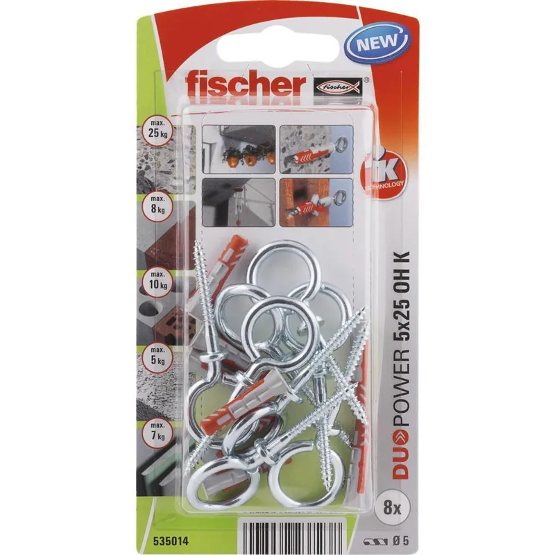 Fischer DUOPOWER 5x25 met ooghaak
