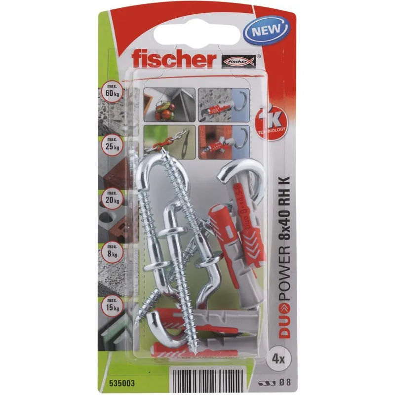 Fischer DUOPOWER 8x40 met ronde haak
