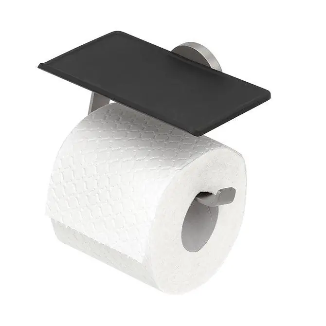 Tiger toiletrolhouder/planchet Noon geborsteld RVS