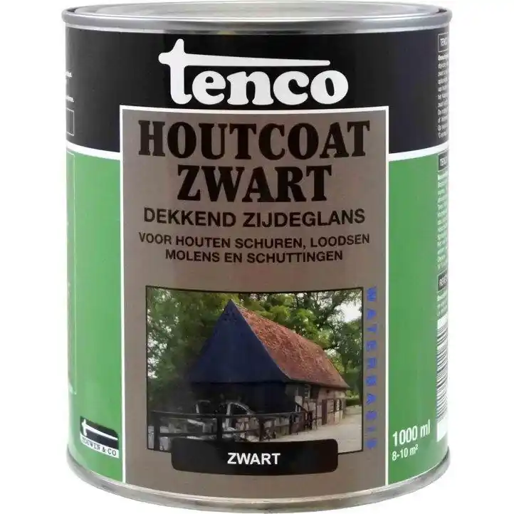 Tenco houtcoat zwart WB zijglans 1 liter