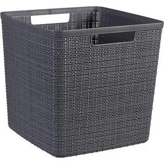 Curver Jute mandje cube 17 liter donkergrijs