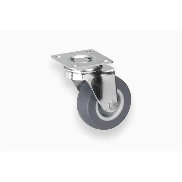 Zwenkwiel 50mm rubber grijs