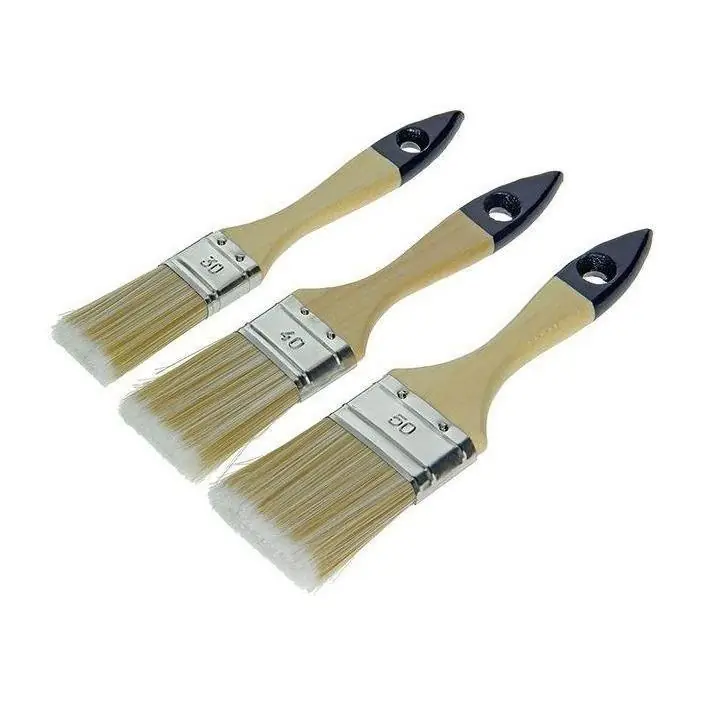 Kwastenset acryl plat 3 stuks