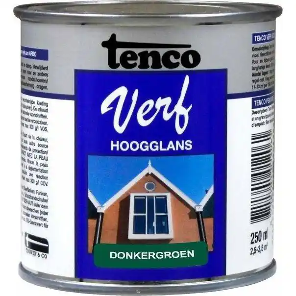 Tenco Verf hoogglans donkergroen 250 ml.