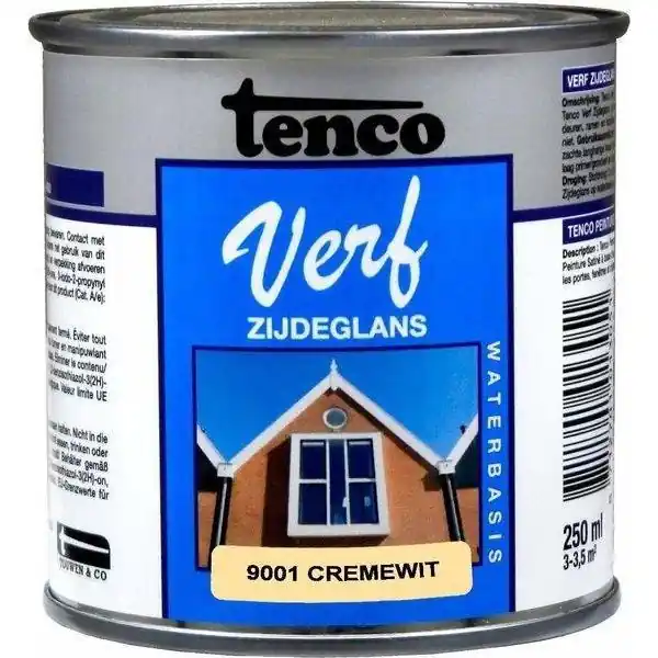 Tenco Verf WB zijdeglans 9001 cremewit 250 ml.