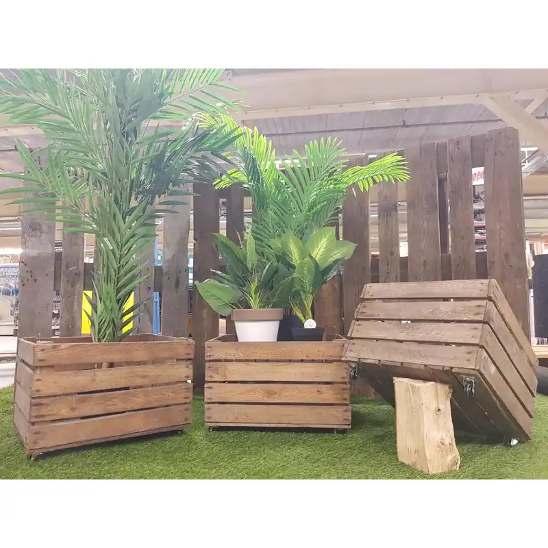 Verrijdbare plantenkist vintage 50x40x32