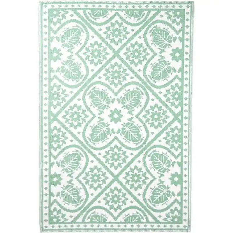 Esschert Design Tuintapijt tegels groen wit S 182x122 cm.