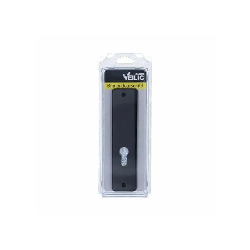 VEILIG binnendeurschilden rechthoekig, schildmaat 180x41x6,5mm, SL56 zwart RAL 9005 Structuur