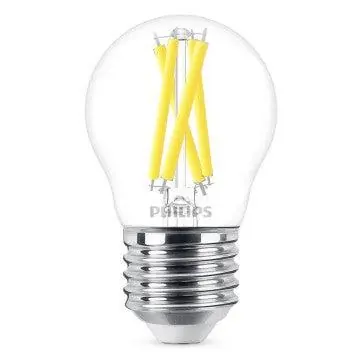 Philips LED kogellamp transparant E27 5,9W (60W) warm wit dimbaar