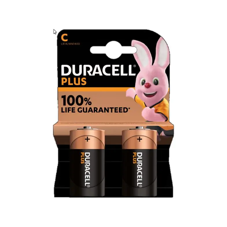 Duracell Plus Alkaline 100% C (LR14) 2 stuks