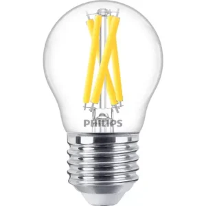 Philips LED kogellamp transparant E27 3,4W (40W) warm wit dimbaar
