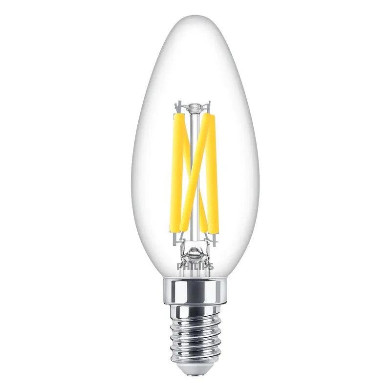 Philips LED kaarslamp transparant E14 3,4W (40W) warm wit dimbaar