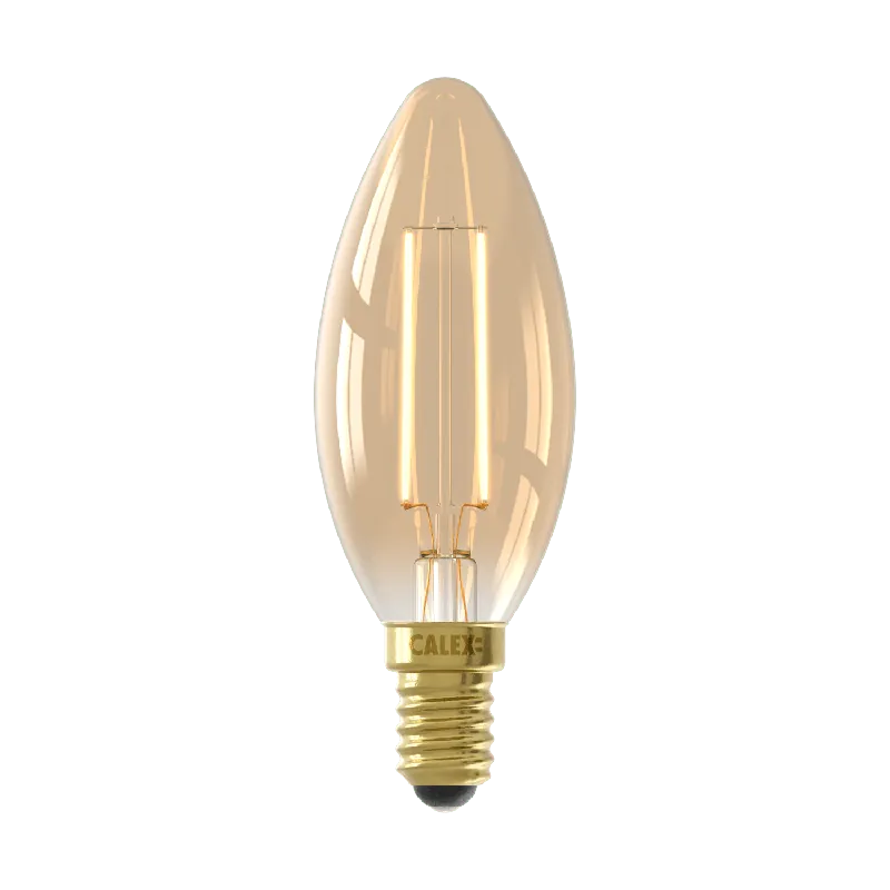 Calex LED kaarslamp E14 3,5W goud dimbaar