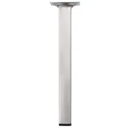 Duraline meubelpoot vierkant staal 2,5x2,5x25cm nikkel 4pp