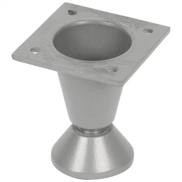 Duraline meubelpoot verstelbaar staal 3,3x5cm grijs zilver 10pp