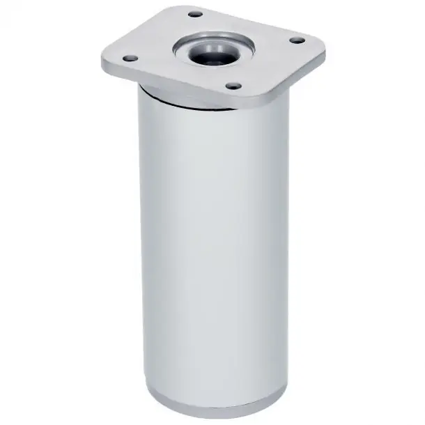 Duraline meubelpoot verstelbaar rond alu 4x10-13cm grijs zilver 10pp