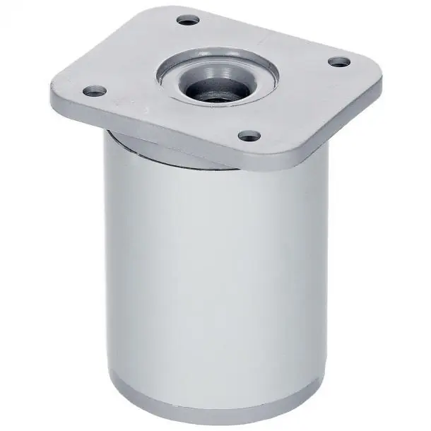 Duraline meubelpoot verstelbaar rond alu 4x6-9cm grijs zilver 10pp